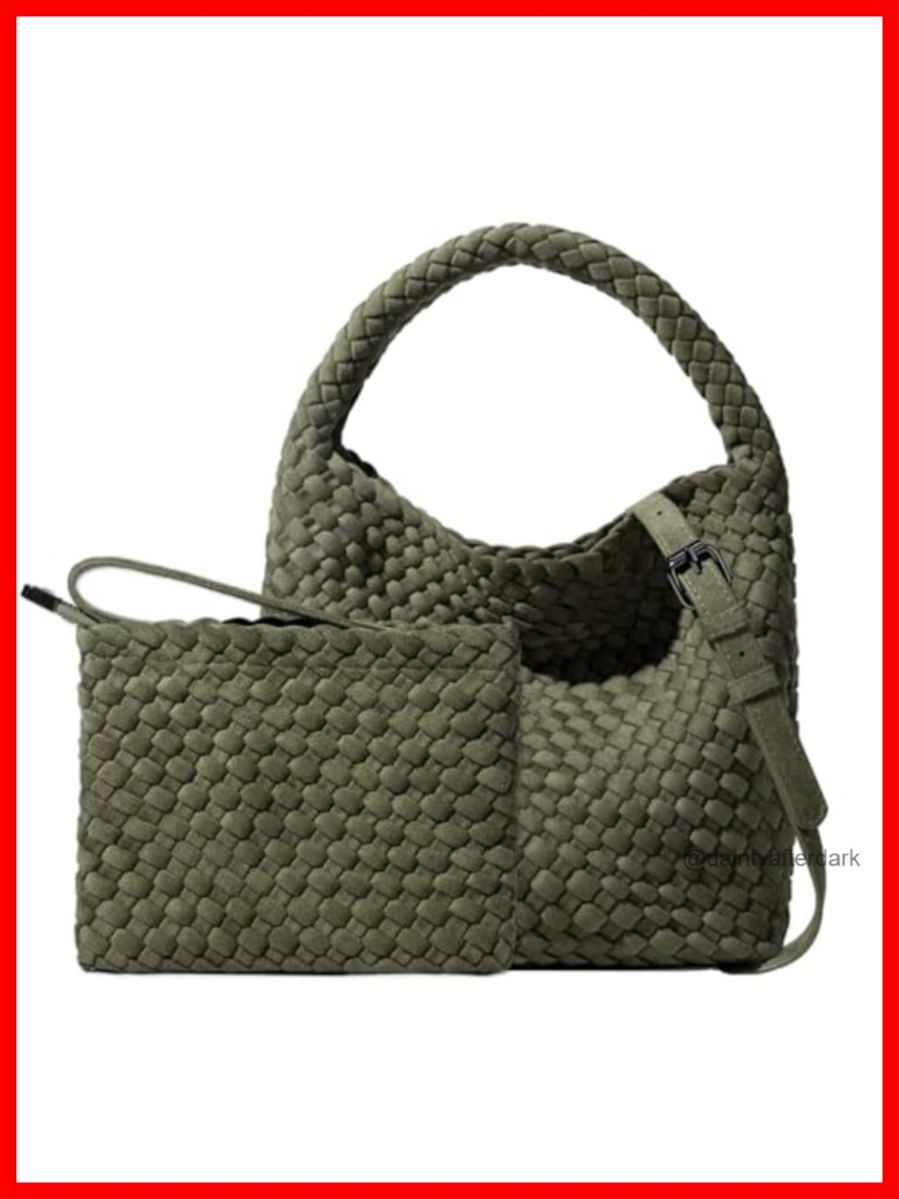 Handwoven Neoprene Tote Bag Crossbody Shoulder Hobo Satchel with Wallet